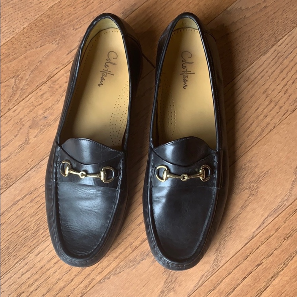 Men’s 12M black COLE HAAN gold bit loafers